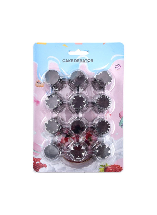 Generic Stainless Steel Russian Pastry Nozzle Cake Cream Pastry Nozzle Spherical Torch Nozzle Suit Baking Tools-Specifications:12-head Large Pastry Nozzle  - Image 1