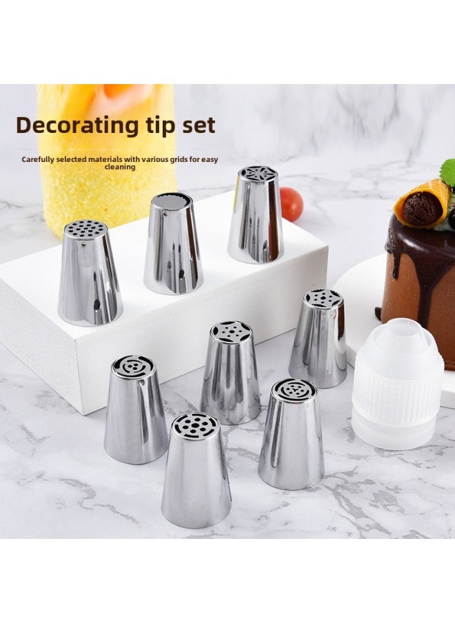 Generic Stainless Steel Russian Pastry Nozzle Cake Cream Pastry Nozzle Spherical Torch Nozzle Suit Baking Tools-Specifications:12-head Large Pastry Nozzle  - Image 4