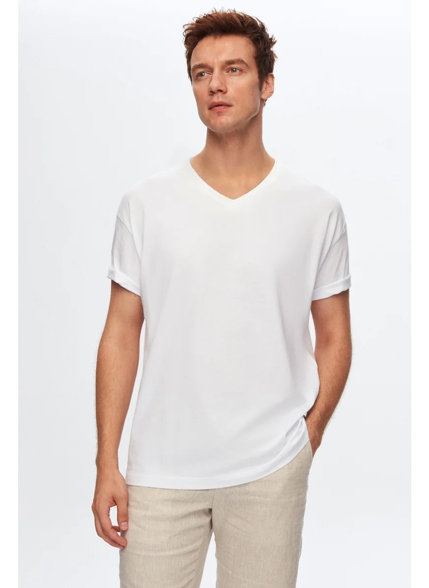 D'S DAMAT Slim Fit White T-shirt 4HC141996755M