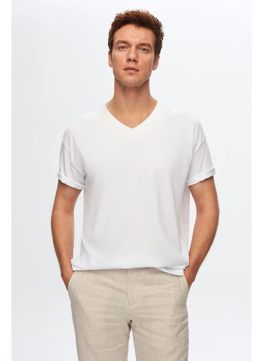 D'S DAMAT Slim Fit White T-shirt 4HC141996755M