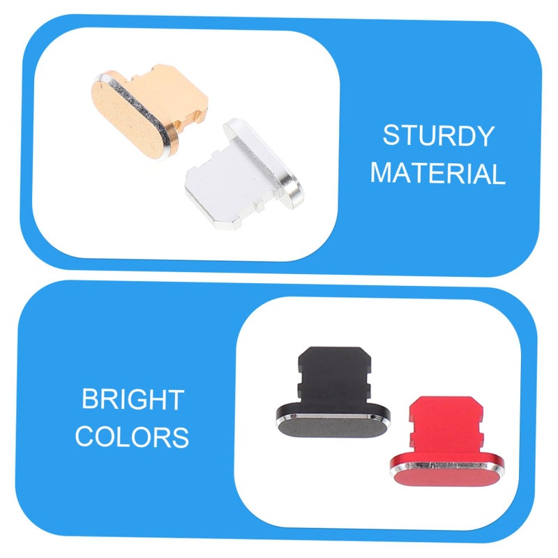 4Pcs Matte Black Aluminum Alloy Dust Plugs Charging Port Protectors Easy Installation Case Friendly - Image 3