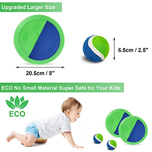 Jalunth Ball Catch Set Games Toss Paddle - Beach Toys Back Yard Lawn Outdoor Pool Backyard Camping Throw Age 3 4 5 6 7 8 9 10 11 12 Years Old Boys Girls Kids Adults Family Outside Easter Gifts Green - Image 5