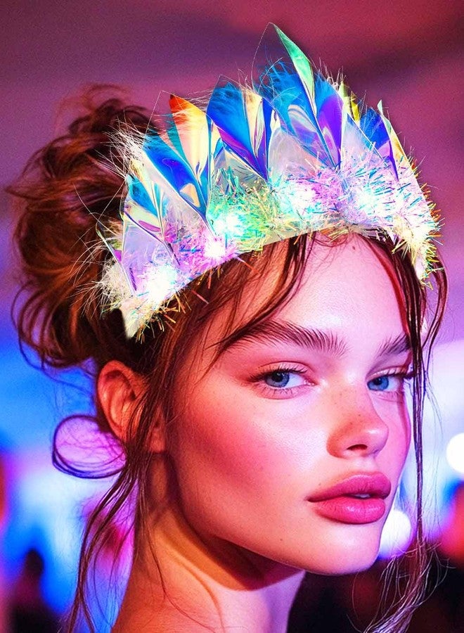 GENBREE Light Up Headband Glowing Crown and Tiara LED Hair Accessories for Women - Image 3