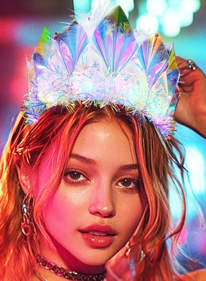 GENBREE Light Up Headband Glowing Crown and Tiara LED Hair Accessories for Women - Image 5