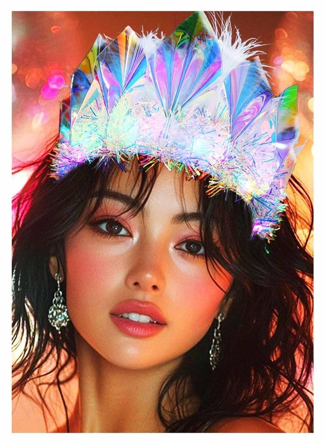 GENBREE Light Up Headband Glowing Crown and Tiara LED Hair Accessories for Women - Image 1