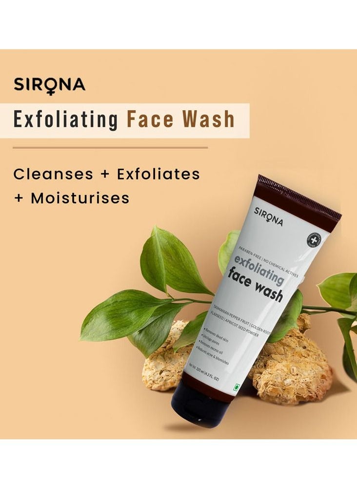 Sirona - Sirona Natural Anti-Acne Exfoliating Face Wash with Apricot & Flaxseed | Deep Cleansing, Moisturizing, pH Balanced | 4.2 Fl Oz, Paraben-Free - Image 1