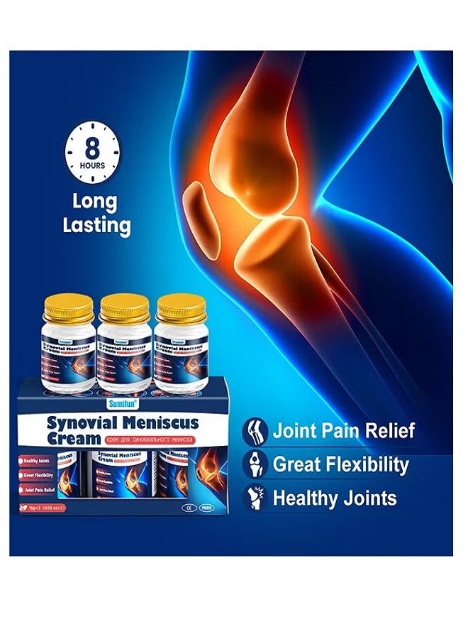Sumifun 3-Piece Set Synovial Meniscus Cream, Pain Relief Ointment, Meniscus Damage Leg Knee Arm Arthritis Cream, Fast Absorbing Hand And Foot Tenosynovitis Cold Gel - Image 5