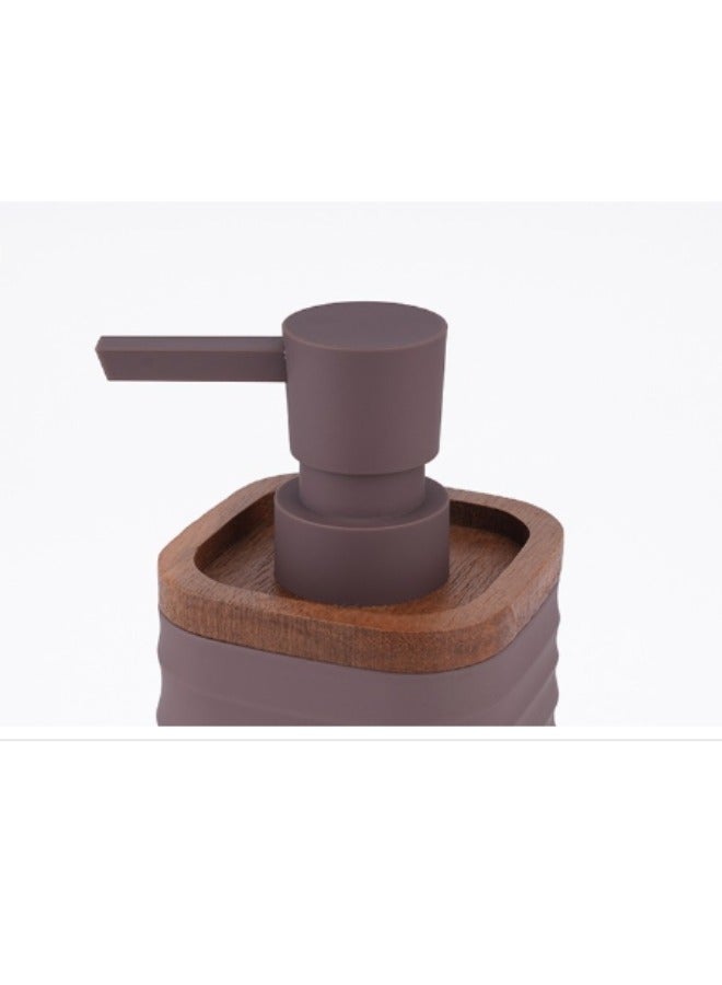 هابي هوم موزع صابون مربع منسوج بلمسة من الخيزران، 280 مل، مثالي للمطبخ والحمام، موزع صابون على سطح الطاولة 16 سم - Image 3