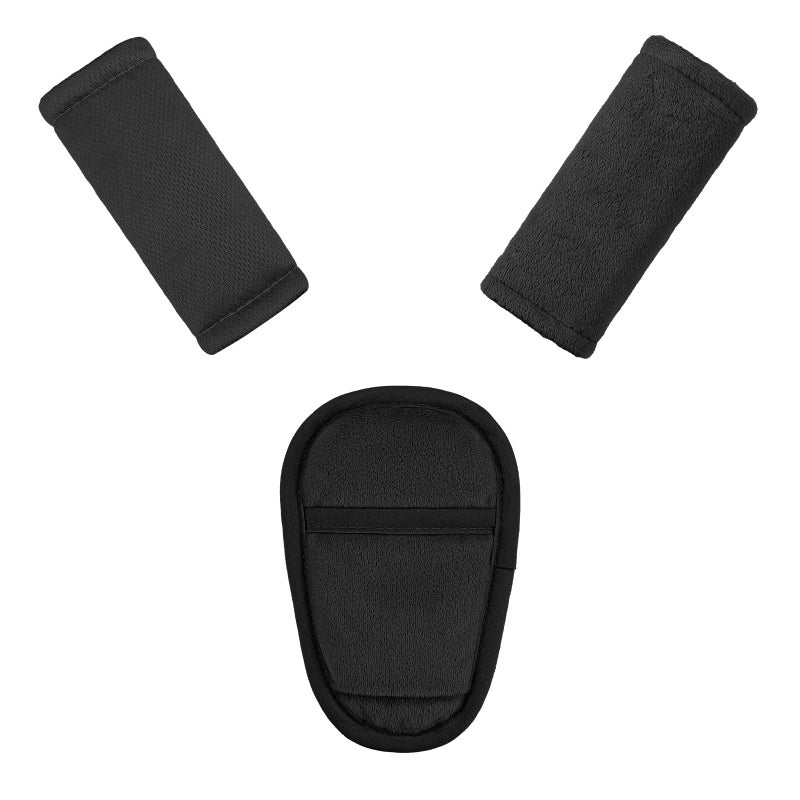 SWESEN Baby Car Seat Strap Covers 3 Piece Soft Car Seat Strap Shoulder Pads for Baby Girls Boys DoubleSided Use carseat Straps Covers for Stroller Car Seats Pushchair Black - Image 3