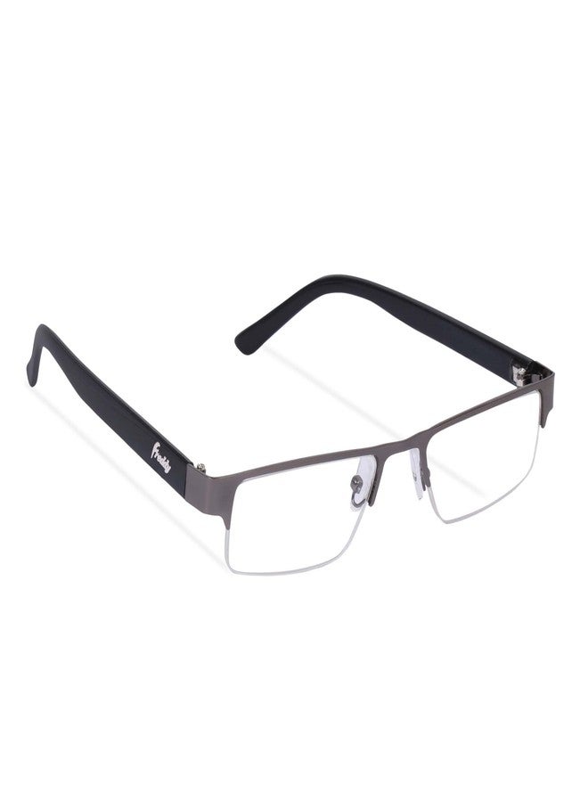 فريدي نظارات قراءة فريدي بنصف إطار | إطار معدني | للجنسين | نظارات بإطار كامل وأذرع مرنة تناسب جميع أشكال الوجه | مريحة +1.00 +1.25 +1.50 +1.75 +2.00 +2.25 +2.50 +2.75 +3.00 (رمادي، 2.75) - Image 4
