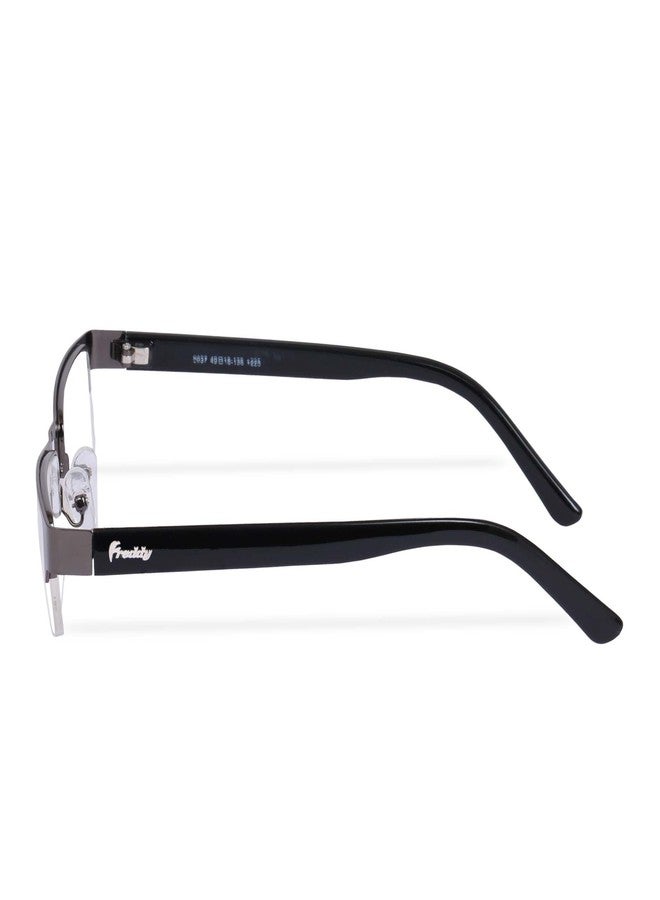 فريدي نظارات قراءة فريدي بنصف إطار | إطار معدني | للجنسين | نظارات بإطار كامل وأذرع مرنة تناسب جميع أشكال الوجه | مريحة +1.00 +1.25 +1.50 +1.75 +2.00 +2.25 +2.50 +2.75 +3.00 (رمادي، 2.75) - Image 5