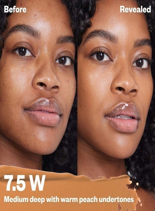 كوساس كريم إخفاء العيوب كوساس ريفيلر سوبر كريمي ومشرق مع الكافيين وحمض الهيالورونيك، درجة اللون 7.5 وات - بني مع درجات لون الخوخ الرقيقة 5 جم - تغطية متوسطة إلى كاملة - Image 2