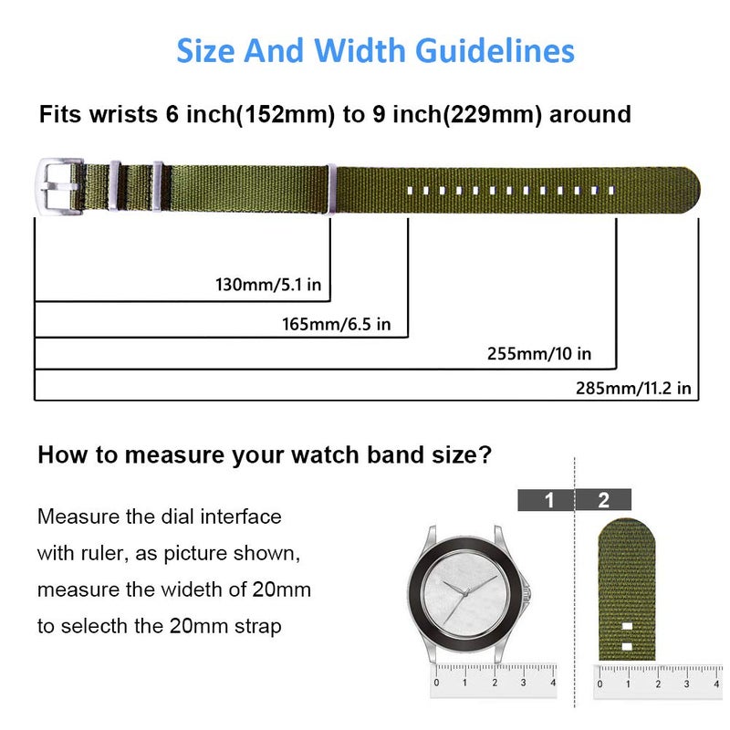Ritche Christmas Gift Nylon Watch Strap with Heavy Buckle 18mm 20mm 22mm Premium Seat Belt Nylon Watch Bands for Men Women, White Elephant Gifts, Stocking Stuffers for Men - Image 4