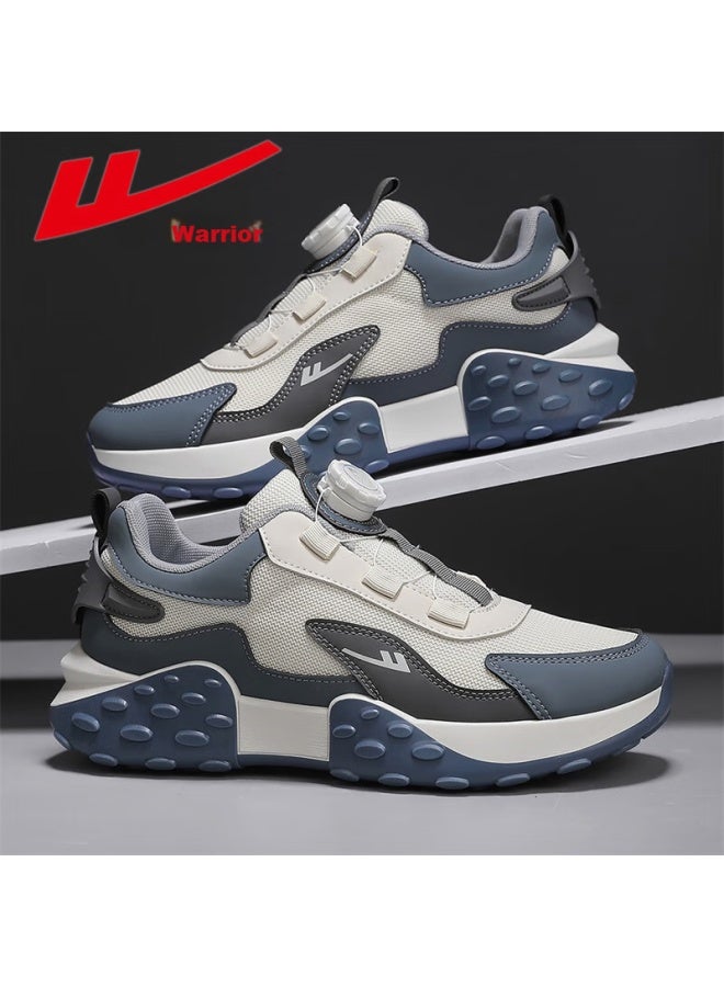 Pull Back Huili Men'S Sneakers, Chunky Dad Shoes, Summer Men'S Mesh Breathable Casual Shoes, Thick-Soled Running Shoes, Beige/Gray Blue, Size 42 - Image 2