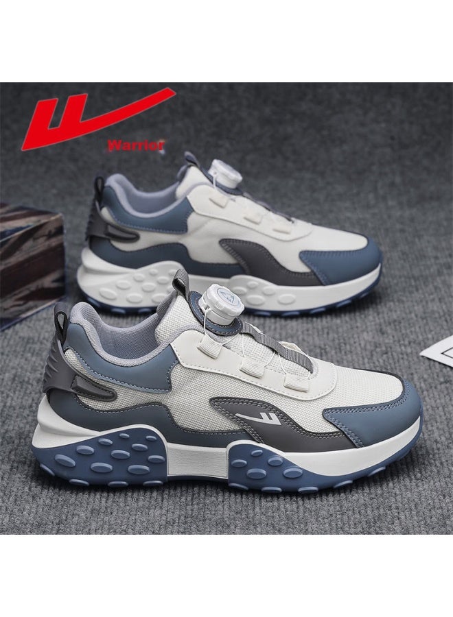 Pull Back Huili Men'S Sneakers, Chunky Dad Shoes, Summer Men'S Mesh Breathable Casual Shoes, Thick-Soled Running Shoes, Beige/Gray Blue, Size 42 - Image 1