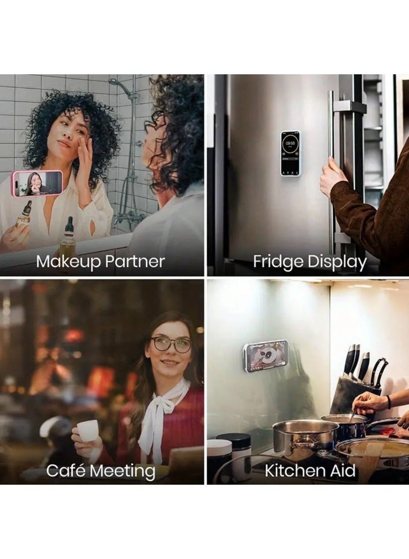 CleanWave - The Pure Effect 2-Piece White Silicone Suction Cup Phone Holder Set – Reusable, Strong-Grip Hands-Free Phone Stand for Desk, Home, Office & Smooth Surfaces - Image 4