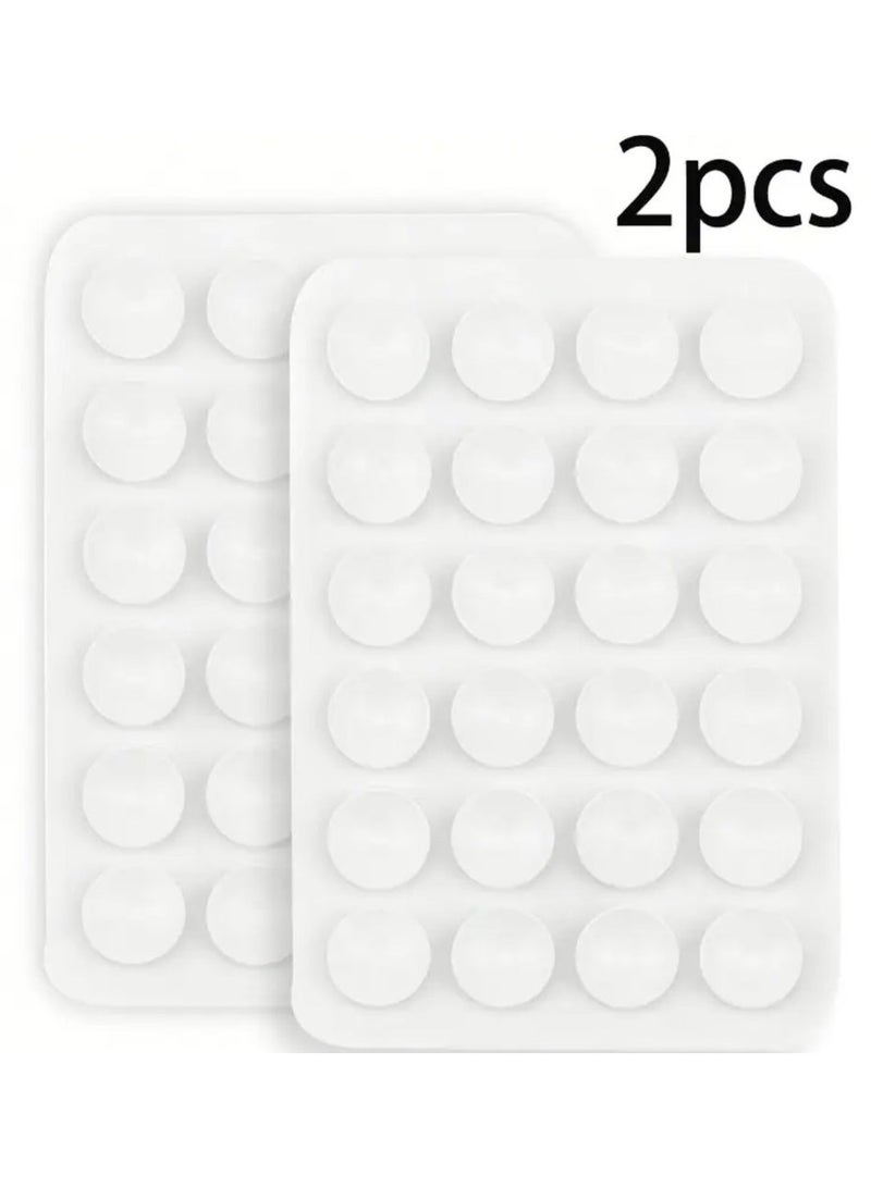 CleanWave - The Pure Effect 2-Piece White Silicone Suction Cup Phone Holder Set – Reusable, Strong-Grip Hands-Free Phone Stand for Desk, Home, Office & Smooth Surfaces - Image 3