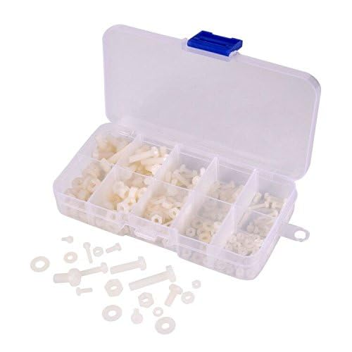 Hotusi M2 M2.5 M3 M4 M5 (Total 270pcs) Nylon Screw/Nut/Washer Assortment Kit Come with Plastic Box - Image 2