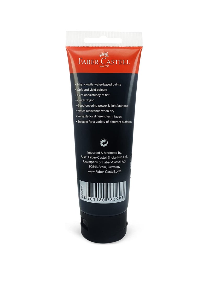 FABER-CASTELL - Faber-Castell Acrylic Colour Paint 120 ml Tube Black - Image 1