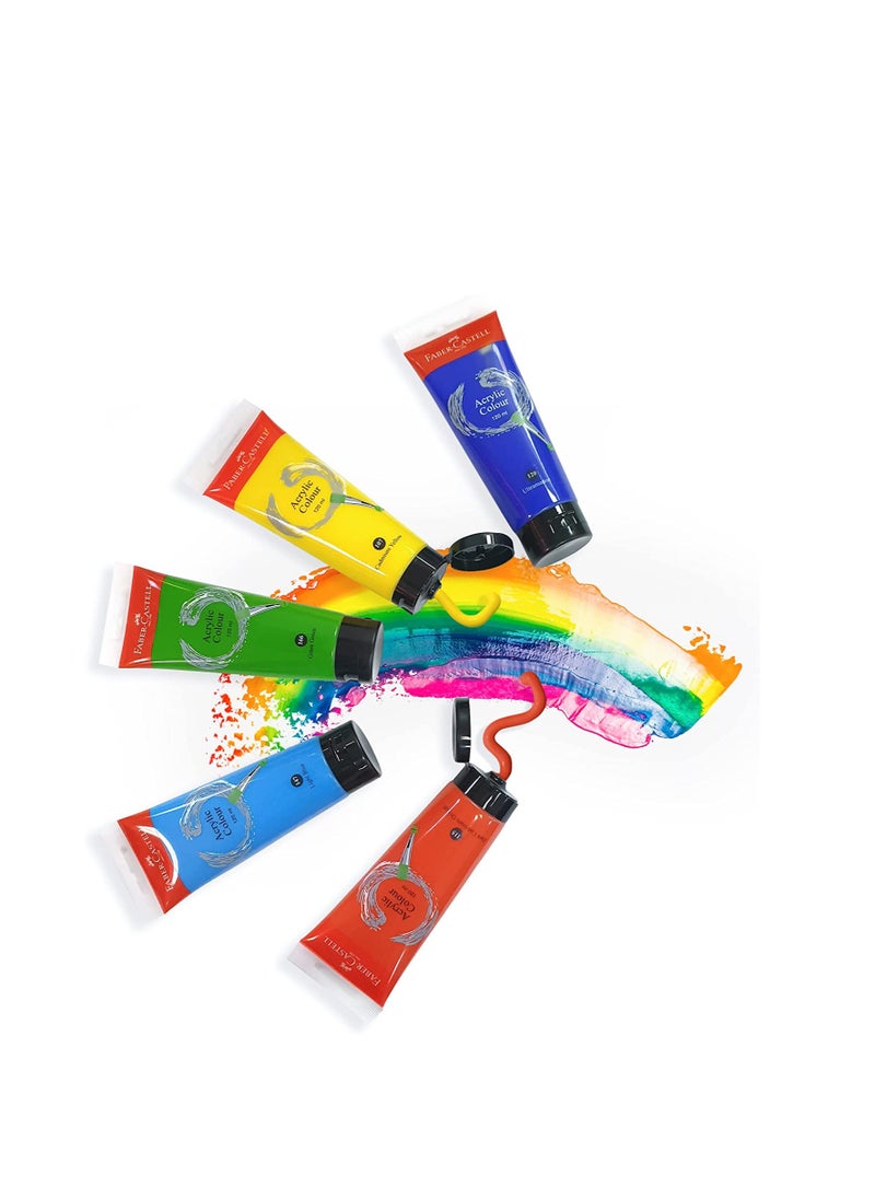 FABER-CASTELL - Faber-Castell Acrylic Colour Paint 120 ml Tube Black - Image 1