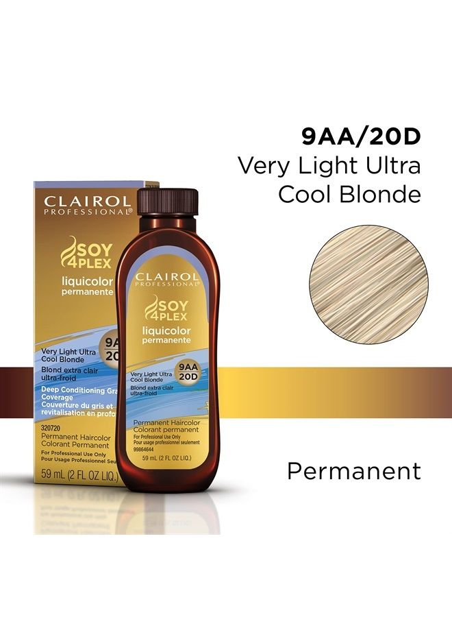CLAIROL PROFESSIONAL Permanent Liquicolor for Blonde Hair Color, 9aa Very Light Cool Blonde, 2 oz - Image 2