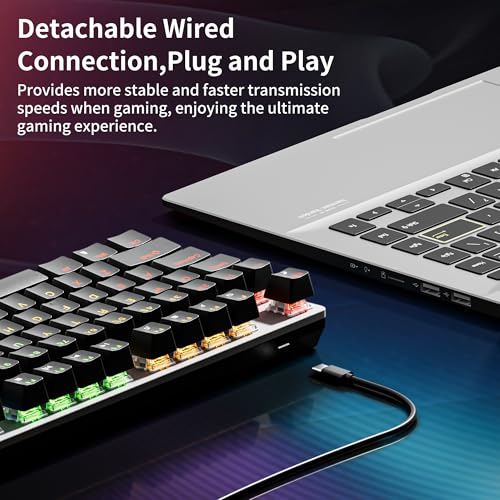Newmen GM325Pro Mechanical Keyboard104 Keys Rainbow LED Backlit Wired Gaming KeyboardsHotSwap Metal Panel ABS Black Keycaps Gaming Mechanical Keyboard for Windows Laptop PC Linear Red Switches - Image 3