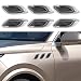 LHDOS 6PCS Car Exterior Hood Side Door Air Vent Cover Glossy Auto Fenders Trim Intake Grille Decorative Sticker ABS Hood Spoiler Bumper Side Vent Decal Decoration for Most Cars Silver - Image 2