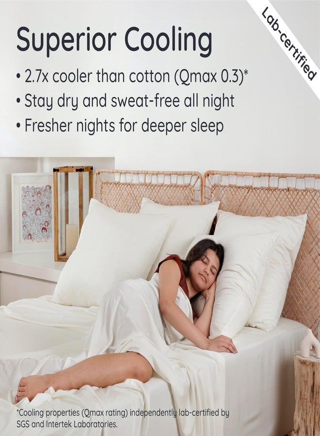 Bambaw Queen Size Fitted Sheet Only, 100% Viscose Derived from Bamboo Fitted Sheet Queen Size, 16’’ Deep Pocket Fitted Queen Sheet Only, Breathable & Cooling Fitted Sheet Queen Size (Ivory) - Image 3