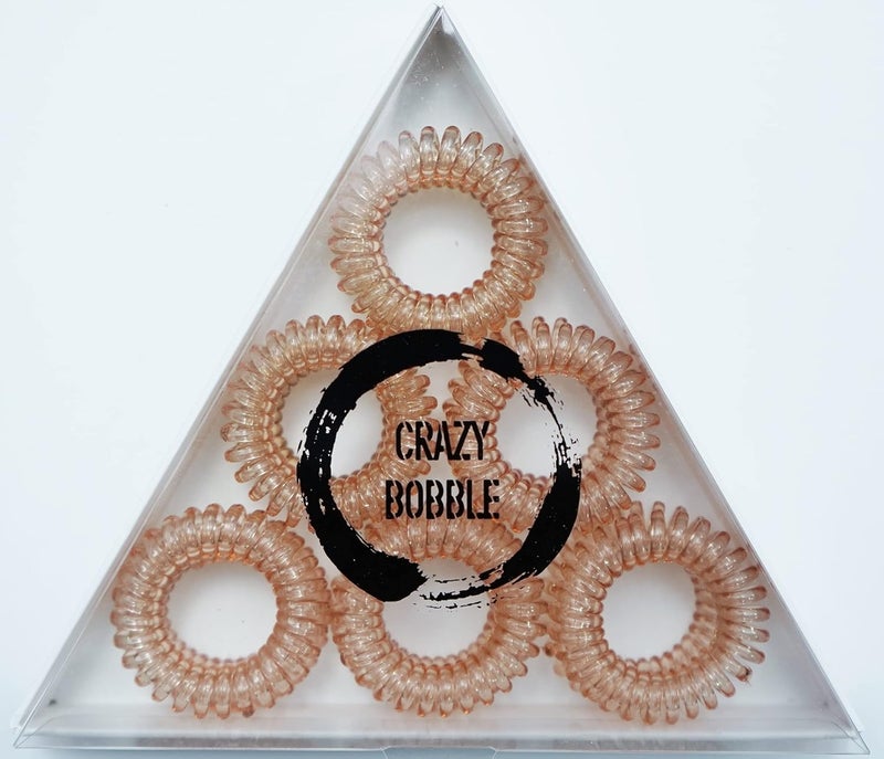 12 Pcs Crazy Bobble Premium Spiral Hair Ties Telephone Wire Ponytail Holders Coil Hair Bands Light Blonde