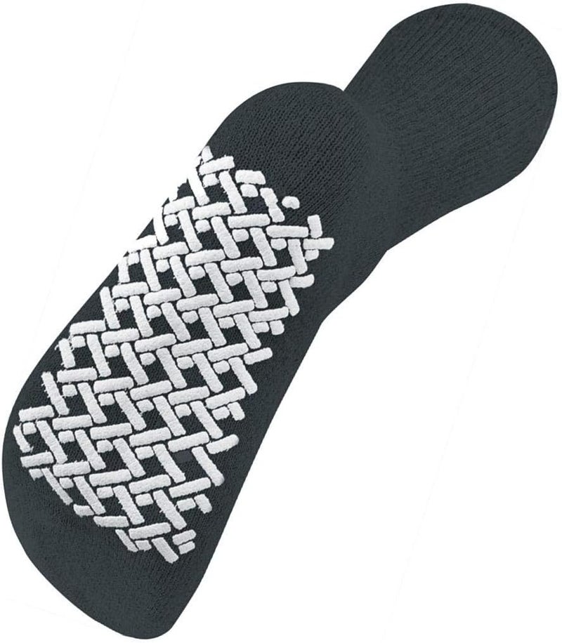 Diamond Star Mens Women Diabetic Loose Top Therapeutic Anti Slip Non Skid Gripper Soft Cotton Full Cushioned Crew Socks 1013 Black  6 Pairs - Image 4