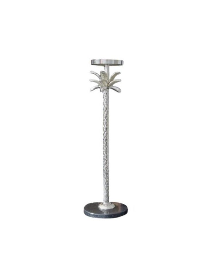 Zahrat Al Raiyan metal candle holder in silver color 