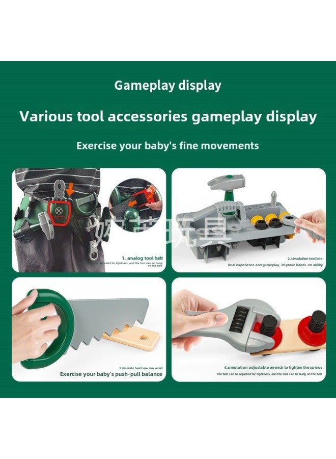 Toys Children's Simulation Electric Maintenance Tools Light Music Play House Electric Saw Electric Drill Screw Toy-Colour:G208 Electric Drill + Safety Helmet 【set】 - Image 5