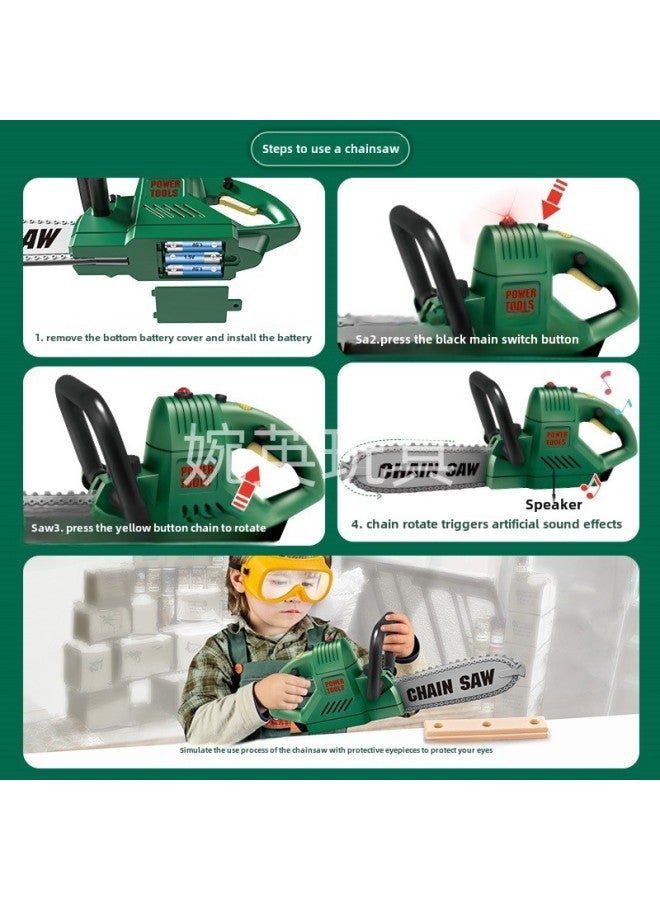 Toys Children's Simulation Electric Maintenance Tools Light Music Play House Electric Saw Electric Drill Screw Toy-Colour:G208 Electric Drill + Safety Helmet 【set】 - Image 3