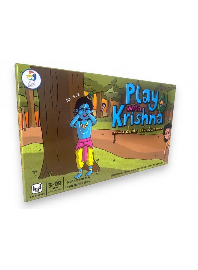 AVINYA Play with Krishna Board Game - A Divine Adventure Board Game for Adults and Kids 3+, Learn & Explore Krishna’s Adventures, Culturally Enriching and Engaging Proudly Made in India - Image 1