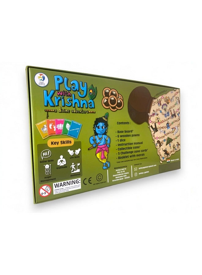AVINYA Play with Krishna Board Game - A Divine Adventure Board Game for Adults and Kids 3+, Learn & Explore Krishna’s Adventures, Culturally Enriching and Engaging Proudly Made in India - Image 2