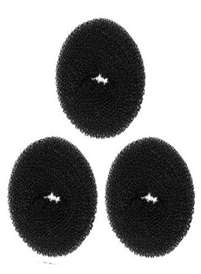 Glamyou Fully Hair Donuts For Bun Maker Easy To Use Hair Styling Juda Maker Donuts Set Of 3 Pcs Donuts Bun For Women Black Pack Of 3 - Image 1