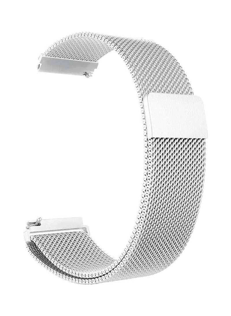 Bikson Stainless Steel Loop Strap Compatible with Samsung Galaxy Watch 46mm, Huawei GT2, Gear S3 Frontier/Classic, Honor Magic 2, Fossil 22mm – Metallic White Band N43284393A - Image 2