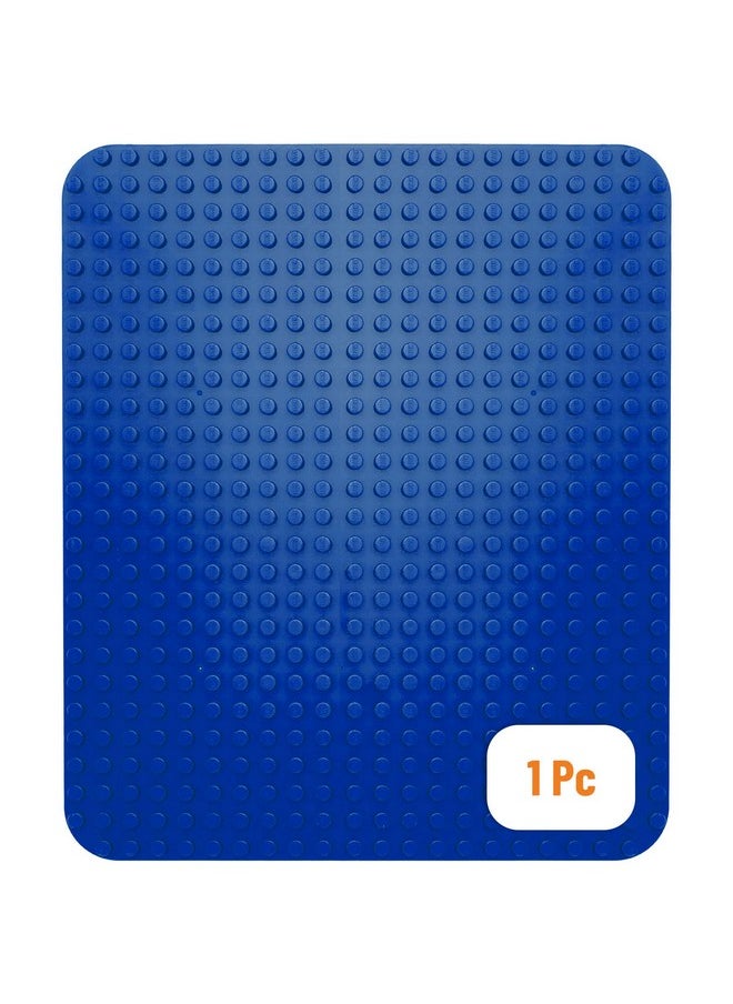Strictly Briks Strictly Briks Compatible with Lego Duplo Classic Big Briks Baseplate 15" x 10.5" Large Building Brick Baseplate | Large Pegs for Toddlers | Single Blue Flat Bottom Base Plate  - Image 1