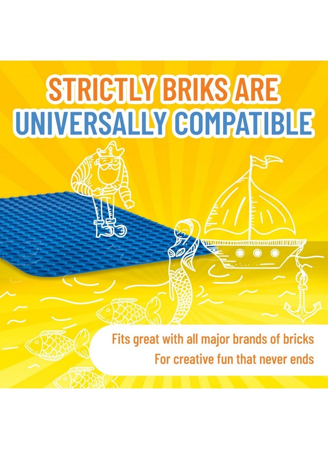 Strictly Briks Strictly Briks Compatible with Lego Duplo Classic Big Briks Baseplate 15" x 10.5" Large Building Brick Baseplate | Large Pegs for Toddlers | Single Blue Flat Bottom Base Plate  - Image 5