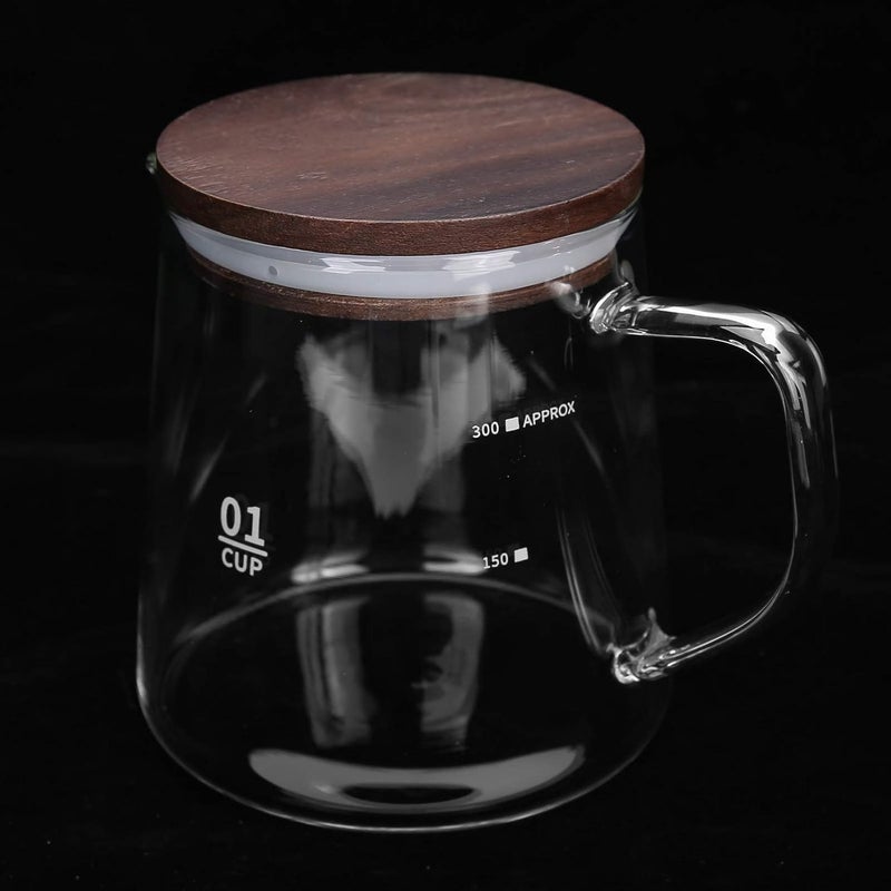 AUNMAS Coffee Pot, Heat Glass Jug with Anti Scalding Handle, Round Smooth Edge for Tea Milk Juice (300ml) - Image 3