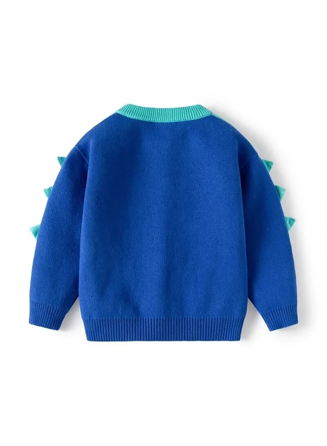 LITTLE SURPRISE BOX Turquoise Blue Dinosaur Cardigan/Warmer/Sweater for Toddlers & Kids