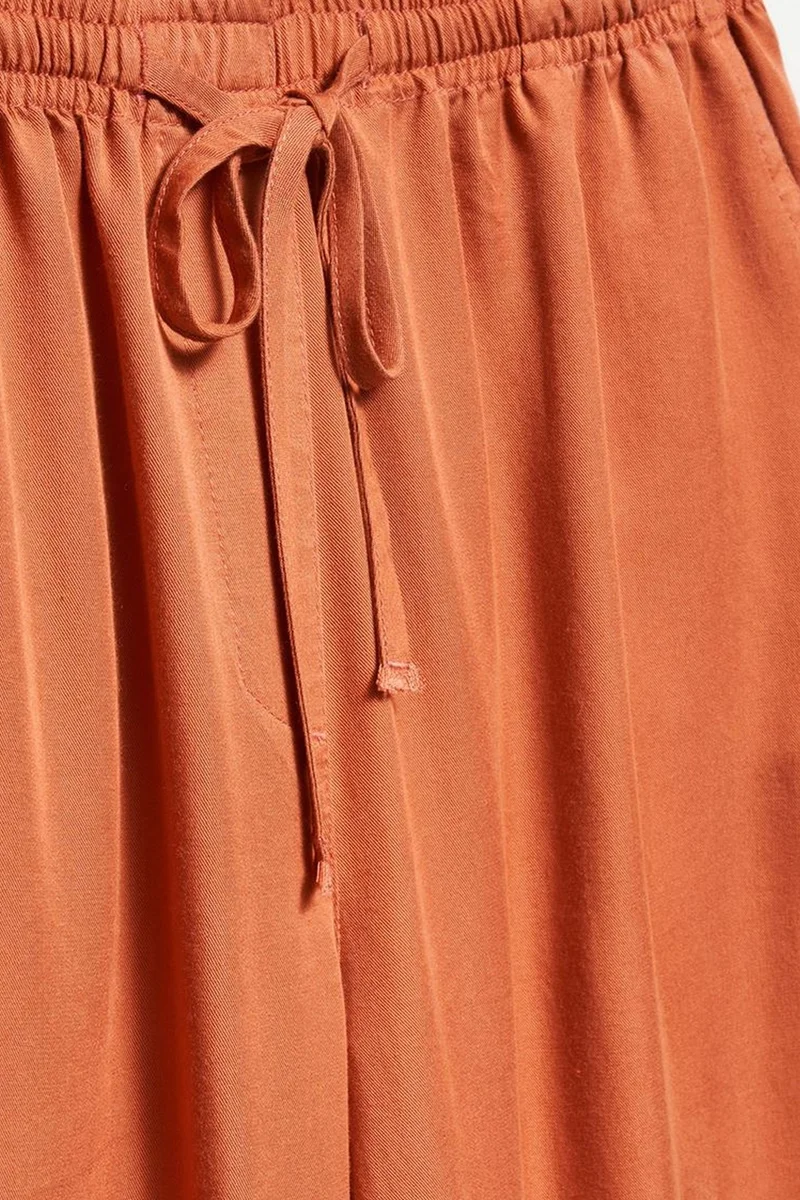 Dilvin Pumpkin Orange DILVIN Women's Tencel Wide-Leg Trousers for Women | Best Price UAE