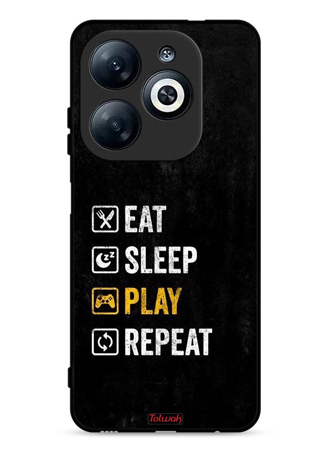 Tolwak Infinix Smart 8 4G Protective Case Cover Eat Sleep Play Repeat - Image 1