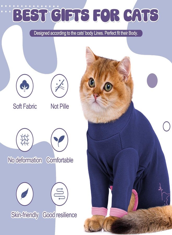ADNIKIA Cat Pajamas for Cats Only, Sticky Hair Cat Clothes, Sphynx Hairless Cats Sweater, Recovery Suit After Surgery, Prevent Lost Hair Kitten Onesie Shirts Costumes Outfits for Pet - Image 2
