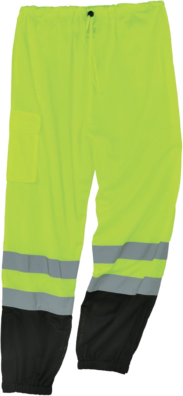 Ergodyne Unisex Adult Class Hivis Black Bottom Reflective Safety Pants Lime LargeXLarge US - Image 1