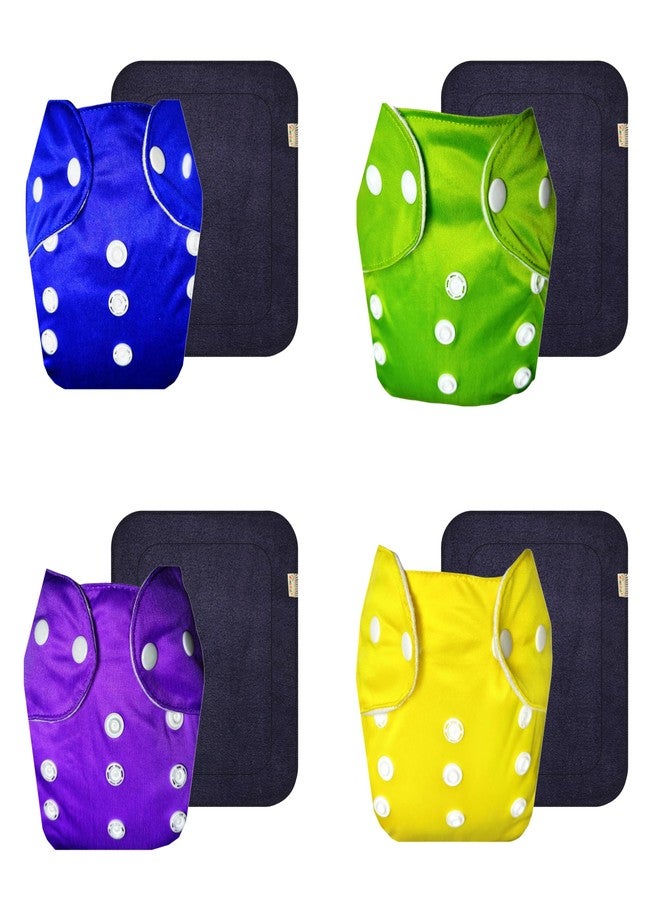 حفاضات قماشية دمبلدو لايت مع حشوة سوداء (عبوة من 4) | شعور بالجفاف والراحة | تهوية جيدة | سهلة التنظيف | مثالية للأطفال الصغار | من 3 أشهر إلى سنتين | للجنسين - Image 1