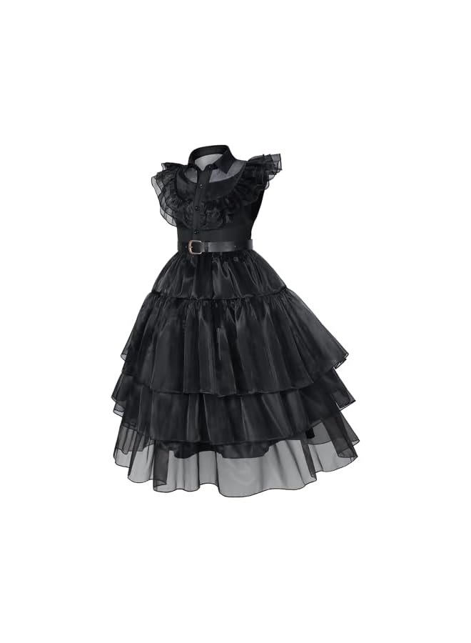 NIBEMINENT Black costume girls dress for Kids Black Dress Costume for Girls Halloween Cosplay Party (3-13 Years) - Image 5