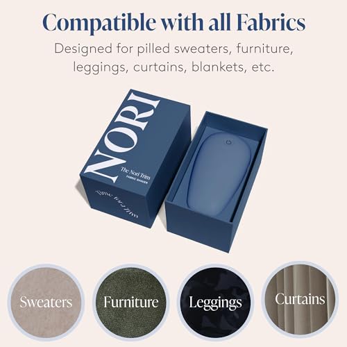 Nori Trim Fabric Shaver - Lint Remover for Clothes & Furniture Couch Pilling - Sweater Pill Remover - Clothes Shaver with 6 Precision Blades - Wireless and Rechargeable - Navy - Image 5