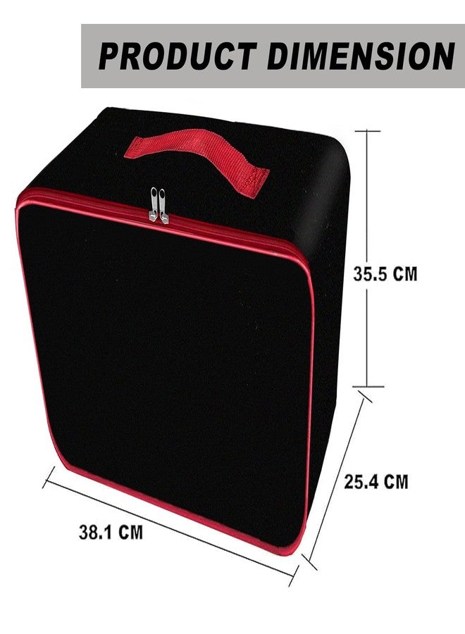 TULMAN Nylon Wardrobe Organizer Storage Bag for Clothes with Zipper Closure & Handle - 34 L - Orange - (15 x 10 x 14 Inch) (Red & Black, 2 Pack) - Image 5