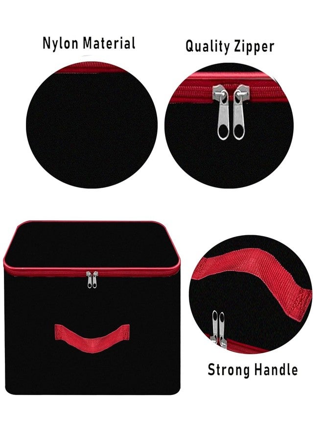 TULMAN Nylon Wardrobe Organizer Storage Bag for Clothes with Zipper Closure & Handle - 34 L - Orange - (15 x 10 x 14 Inch) (Red & Black, 2 Pack) - Image 4